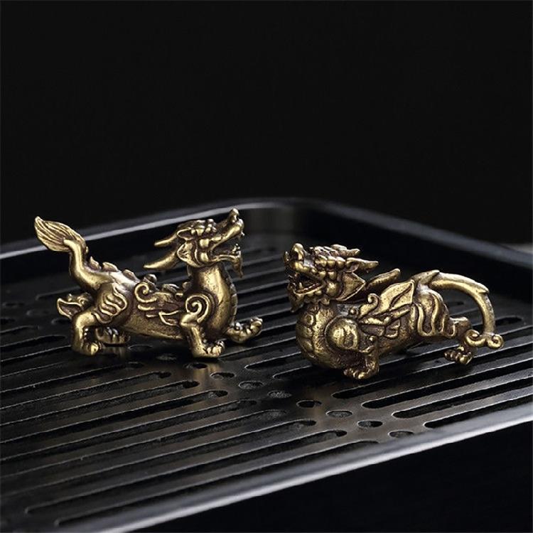 Symbolic Brass Fengshui Dragon Statue Figurine for Fengshui Wealth Gift
