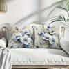 Weiche Blaue Anemone Aquarell Kissenbezug: Minimalistischer Kissenbezug mit floralem Thema für die Wohnzimmer-Sofa-Dekoration