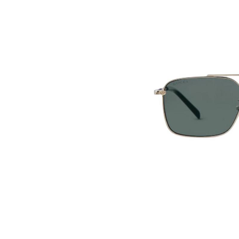 GUCCI with interlocking double G logo metal aviator sunglasses Unisex Couple Gold