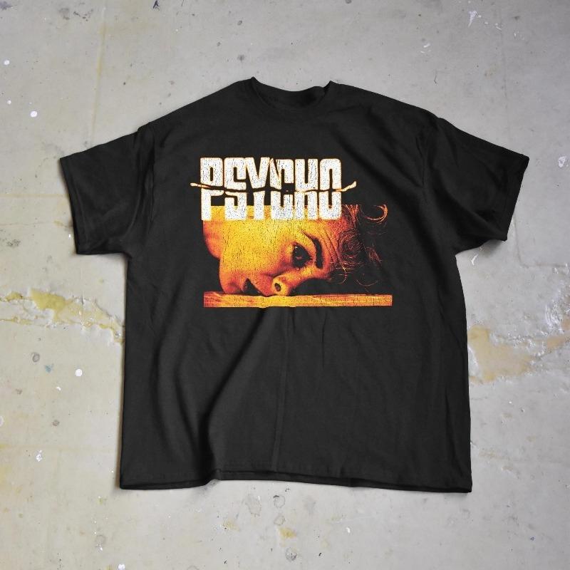 Psycho TShirt Alfred Hitchcock Distressed Retro Horror Movie Tee Summer unisex Loose and Breathable cotton Tshirt Top S