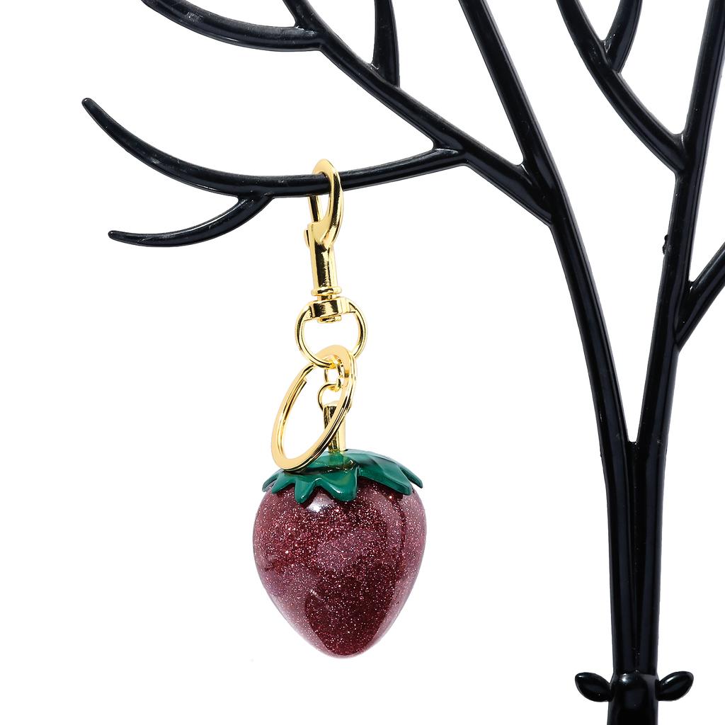Fashion  Strawberry Keychain Exquisite Red Crystal Strawberry Pendant Keyring For Backpack Elegant Charm Jewelry Gifts