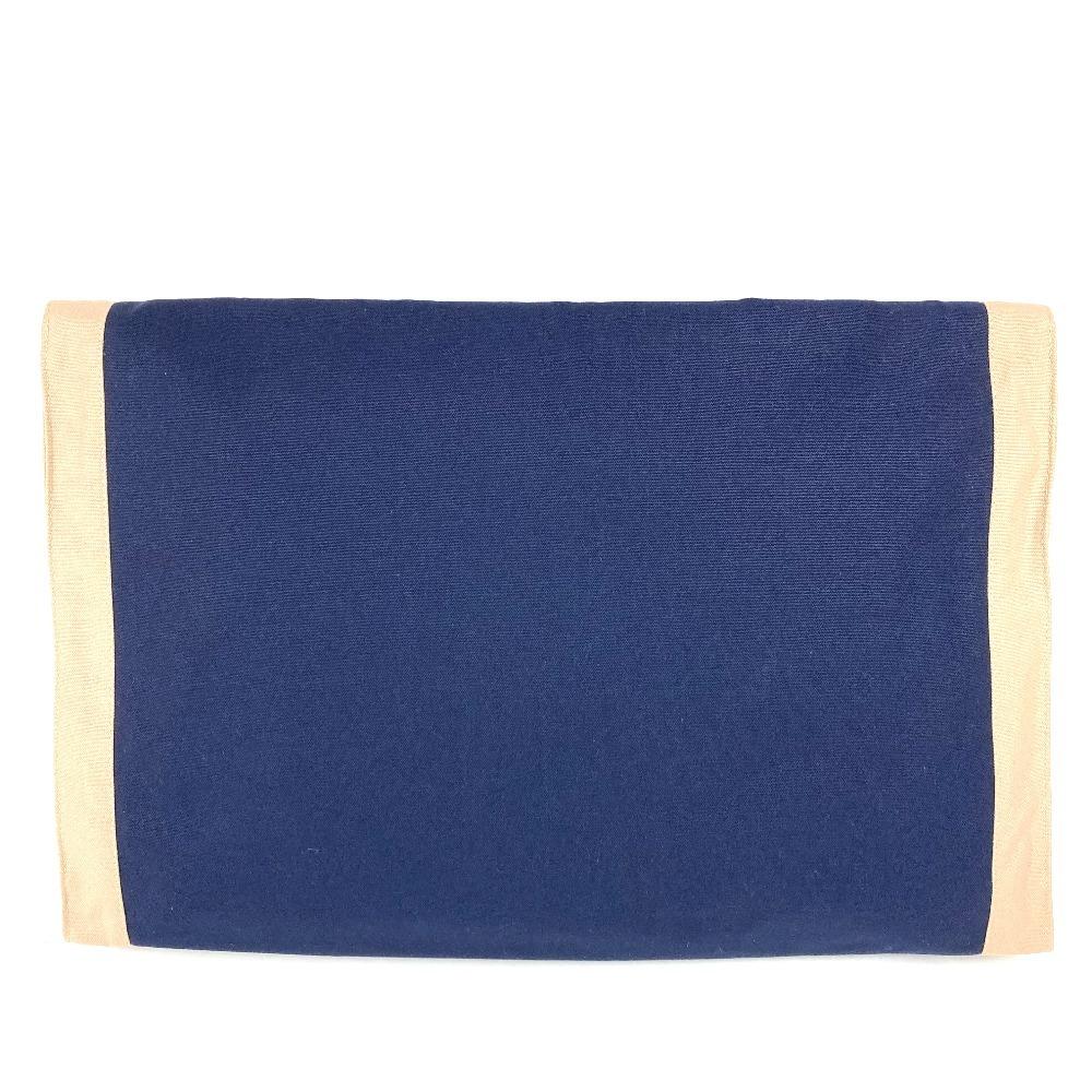 HERMES Tapidocel Big Extra Large Pouch Flap Clutch bag cotton Navy