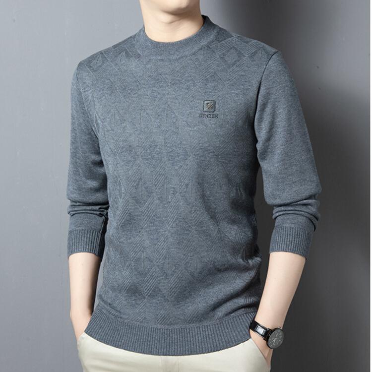 Herbst- und Winterpullover für Herren, schmal geschnitten, langärmelig, gestricktes Bodenhemd, lässiger Innenstrickpullover, Herrenbekleidung