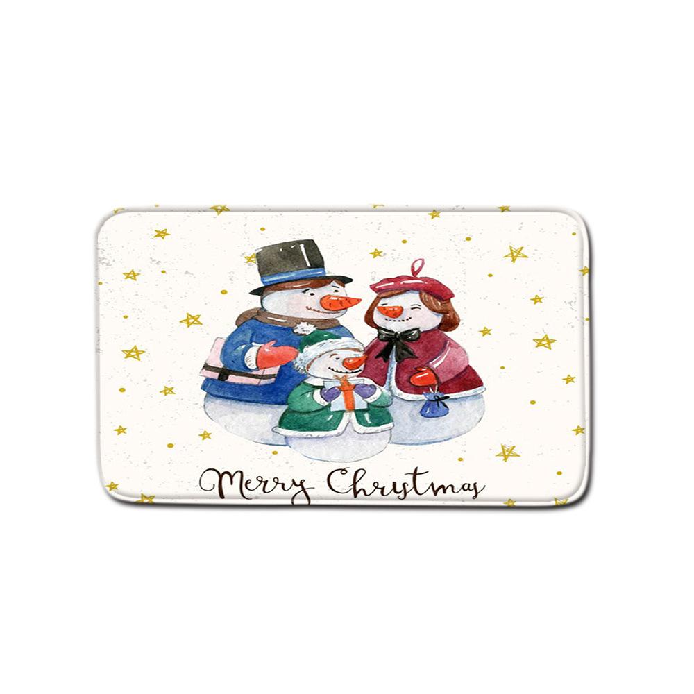 

Christmas Shower Curtain Four-Piece Toilet Floor Mat Non-Slip Doormat Water Absorption And Dust-Proof Carpet 45 * 75 floor mat