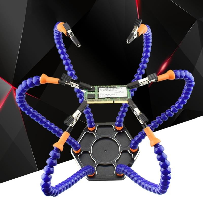 Soldering Aid with 6 Flexible Gooseneck Arms Soldering Station Third Hand for Soldering Crafts Accessories Solder Holder