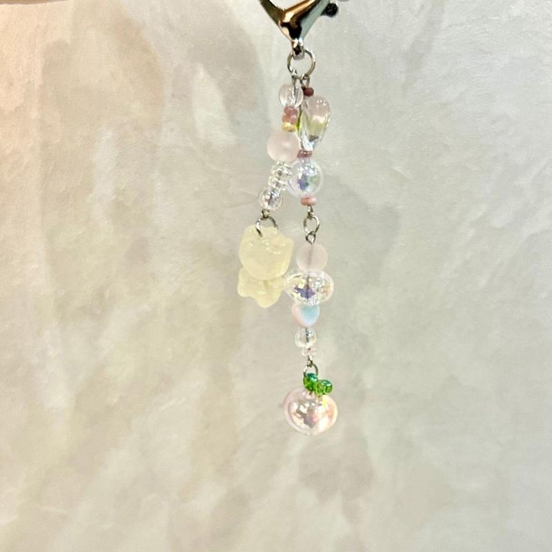 Unique Butterfly Beaded Mobile Phone Pendant Lanyard Embellishment Keychain Keyring Bag Accessory for Fashion Enthusiast