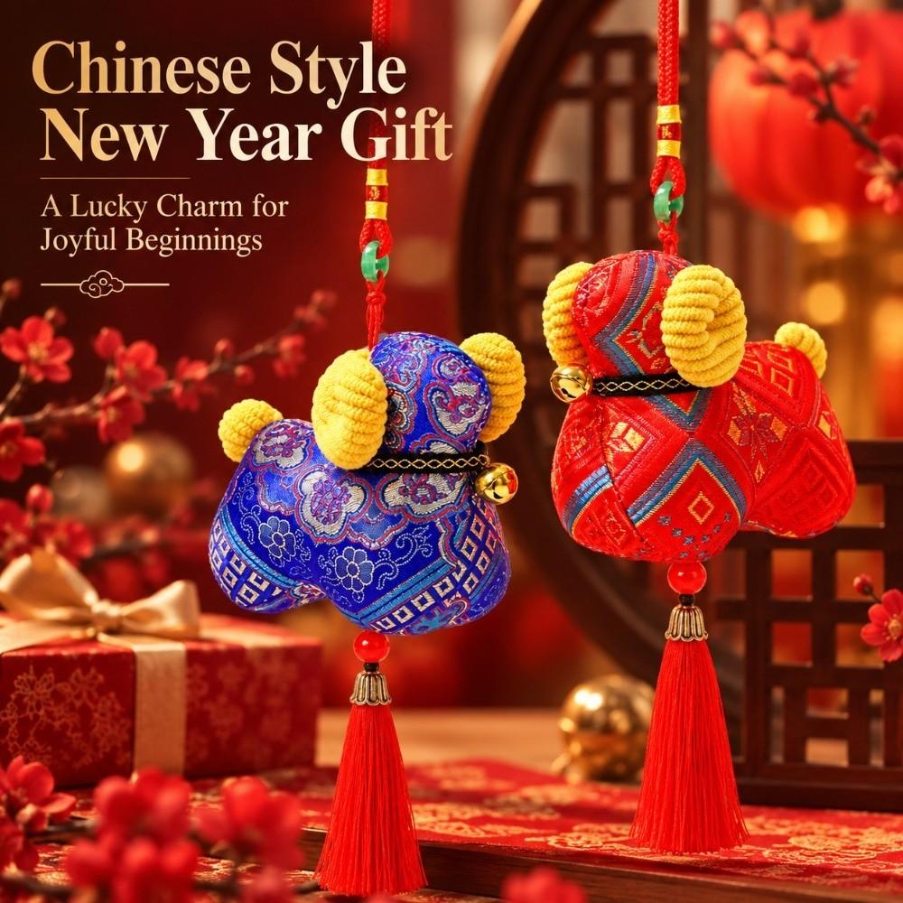 Polyester Fiber Sheep Plush Doll Chinese Style Bag Charm Festive Vibe Key Pendant Gift
