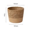 Diameter 15.5cm, Height 11cm Handwoven Plant Basket Leak-Proof Basket Fresh Greenery Display Natural Grass Material