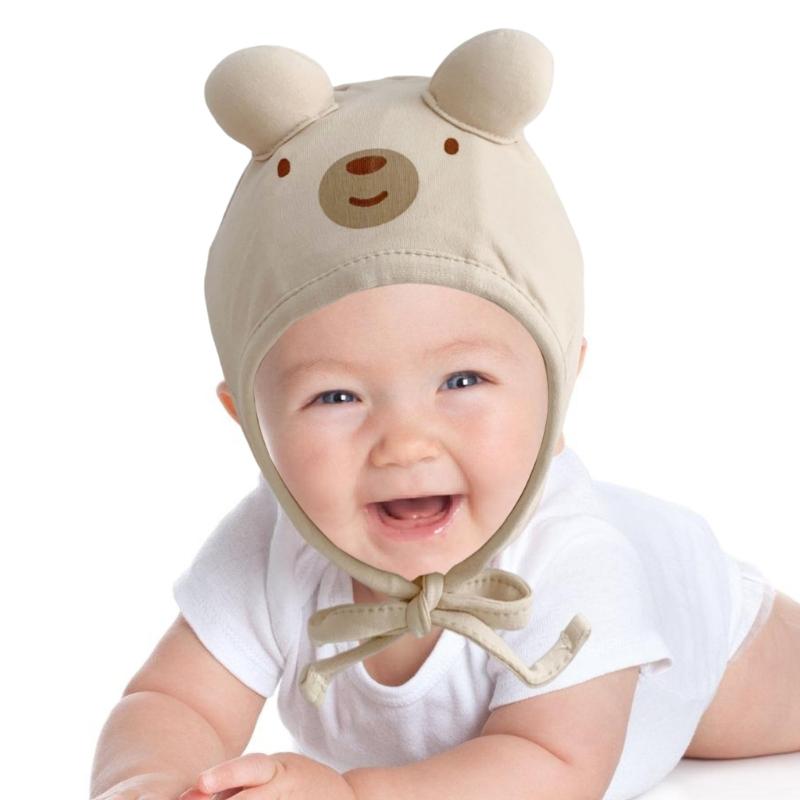 Baby Hat Fashionable Toddlers Fetal Caps Soft & Breathable Infants Bonnet with Chin Strap Windproof for Spring Fall