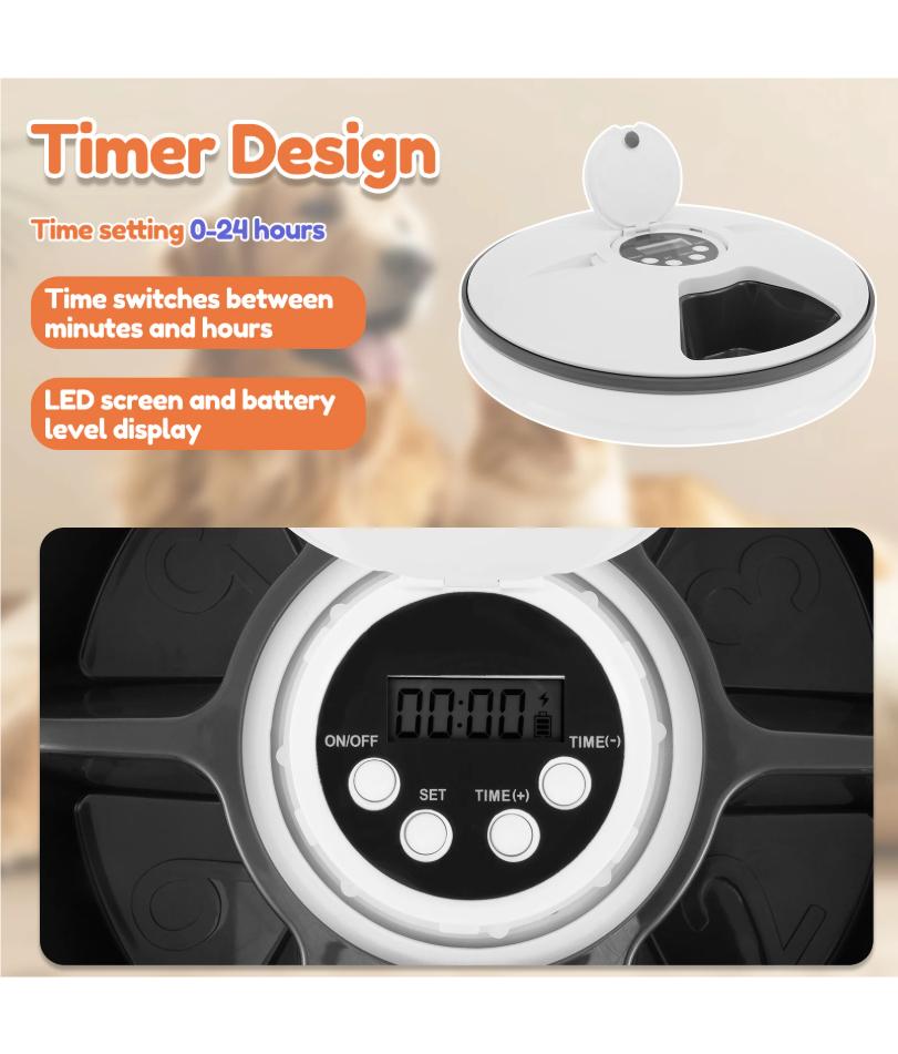 Dry Wet Food Cat Feeder with Timer 6 Meals Pet Food Auto Feeder Battery Powered Fresh Food Dispenser for Domestic Pets