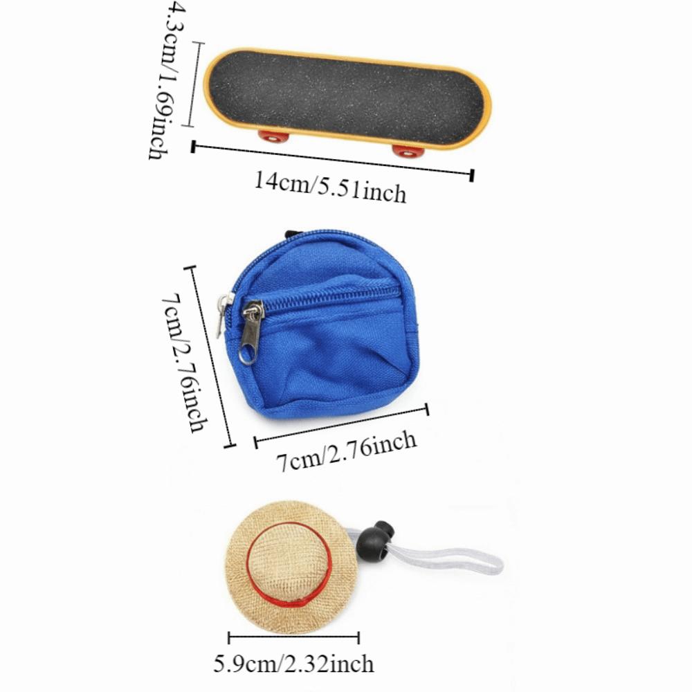 Creative Anti-crack Pet Skateboard Toys Set Rotary Wheel Plastic Lizard Mini Scooter Backpack Parrot Skateboard Pet Gifts
