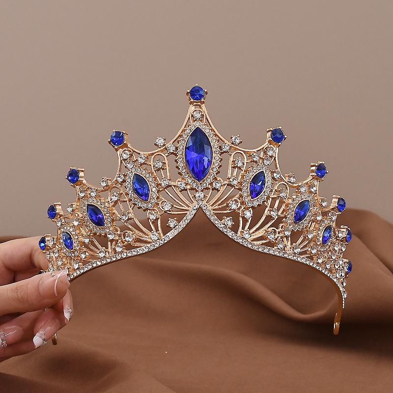 Baroque Retro Crystal Bridal Crown Rhinestone Headband Court Style Adult Hair Accessories