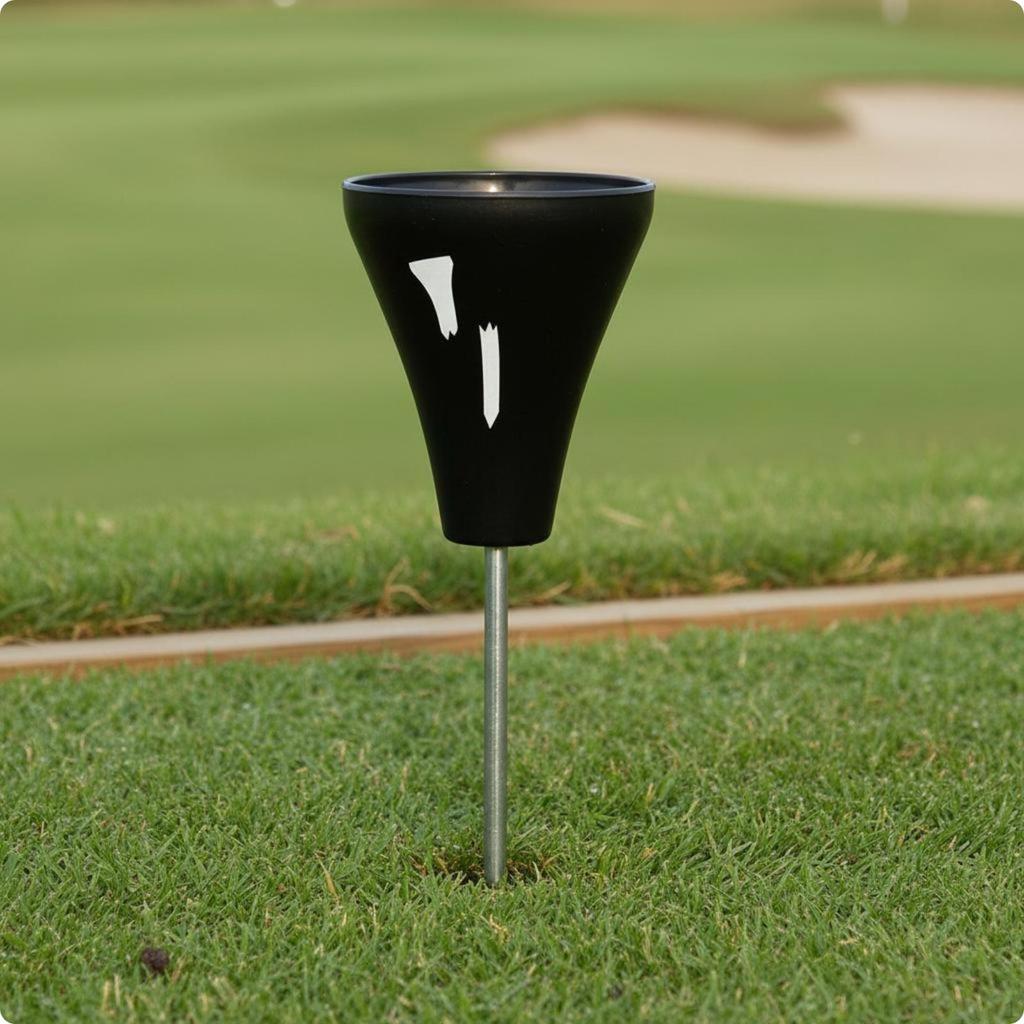 Golf Tee Marker Pointed Metal Stake CupShaped Open rims Athletic Gear