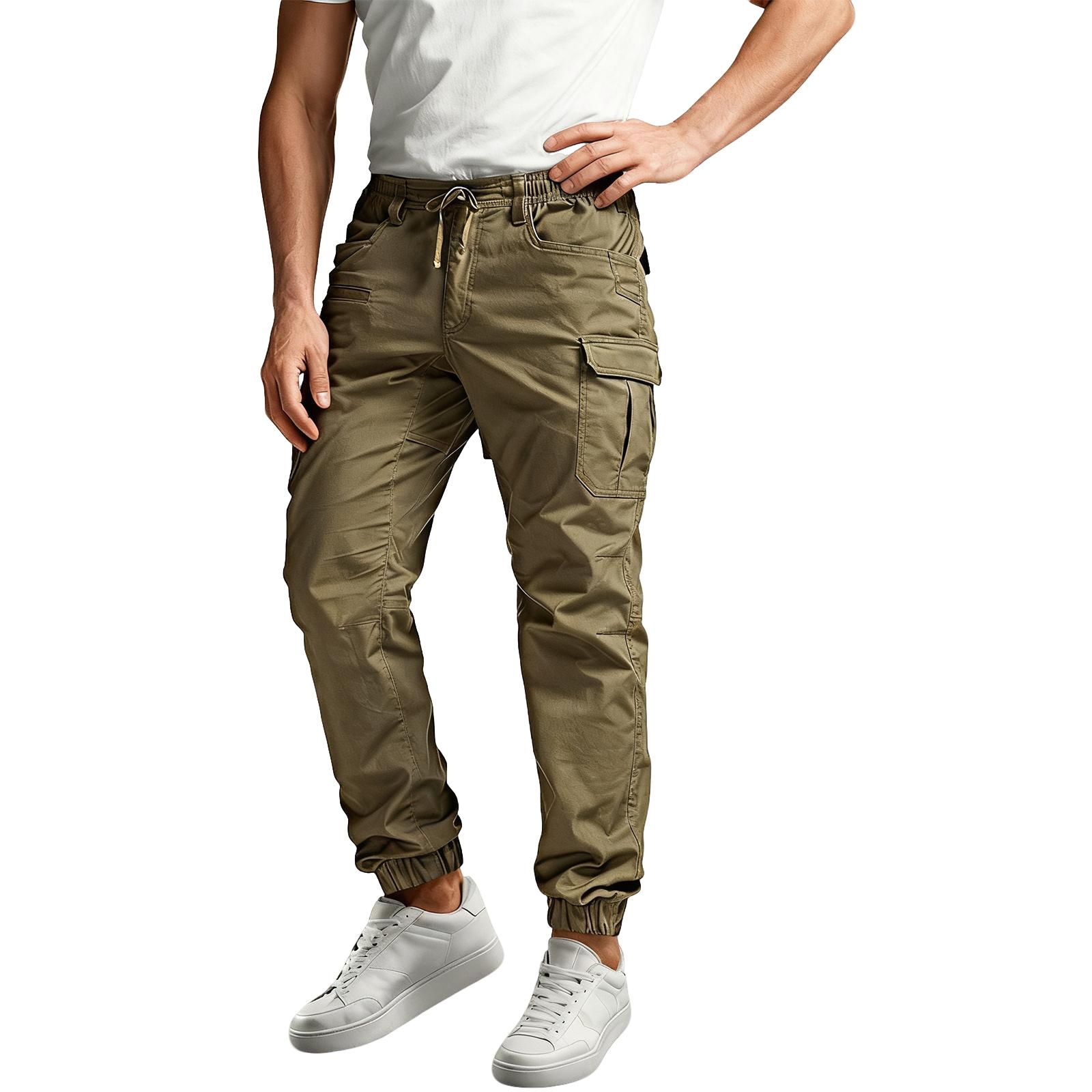 

Men s Lightweight Joggers, Elastic Waist Drawstring Casual Pants, Tapered Fit Water Resistant Outdoor Cargo Pants XXL