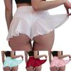 Women's Ruffle Shorts Sexy Lingerie Pantskirt Costume Transparent Thong Panties Mini Skirt Nightwear High Waist See Through
