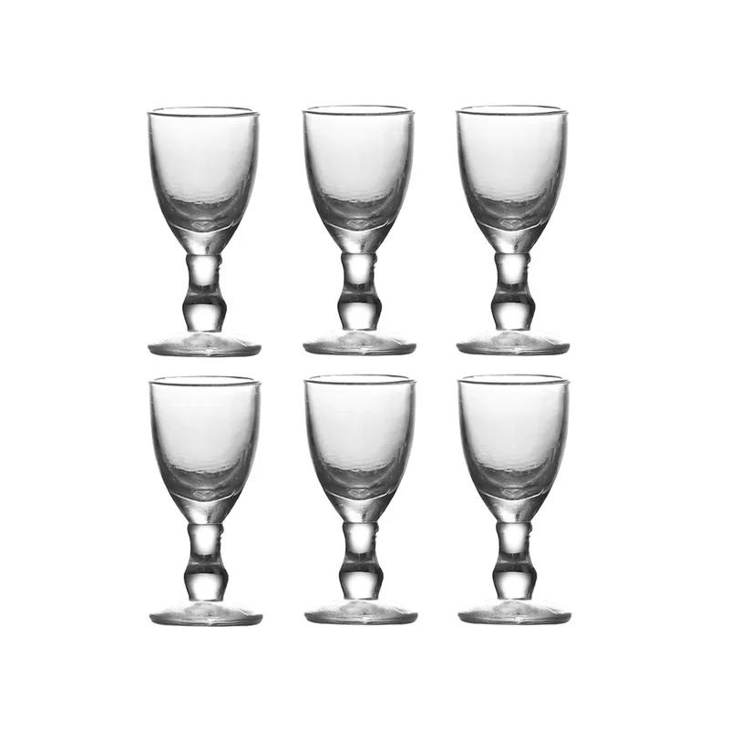 

10ml/15ml Luxury Shot Glass Transparent Baijiu Glass High Footed Wine Glass Party Classic Glass Cups Wine Utensils Bar Glassware 6pcs