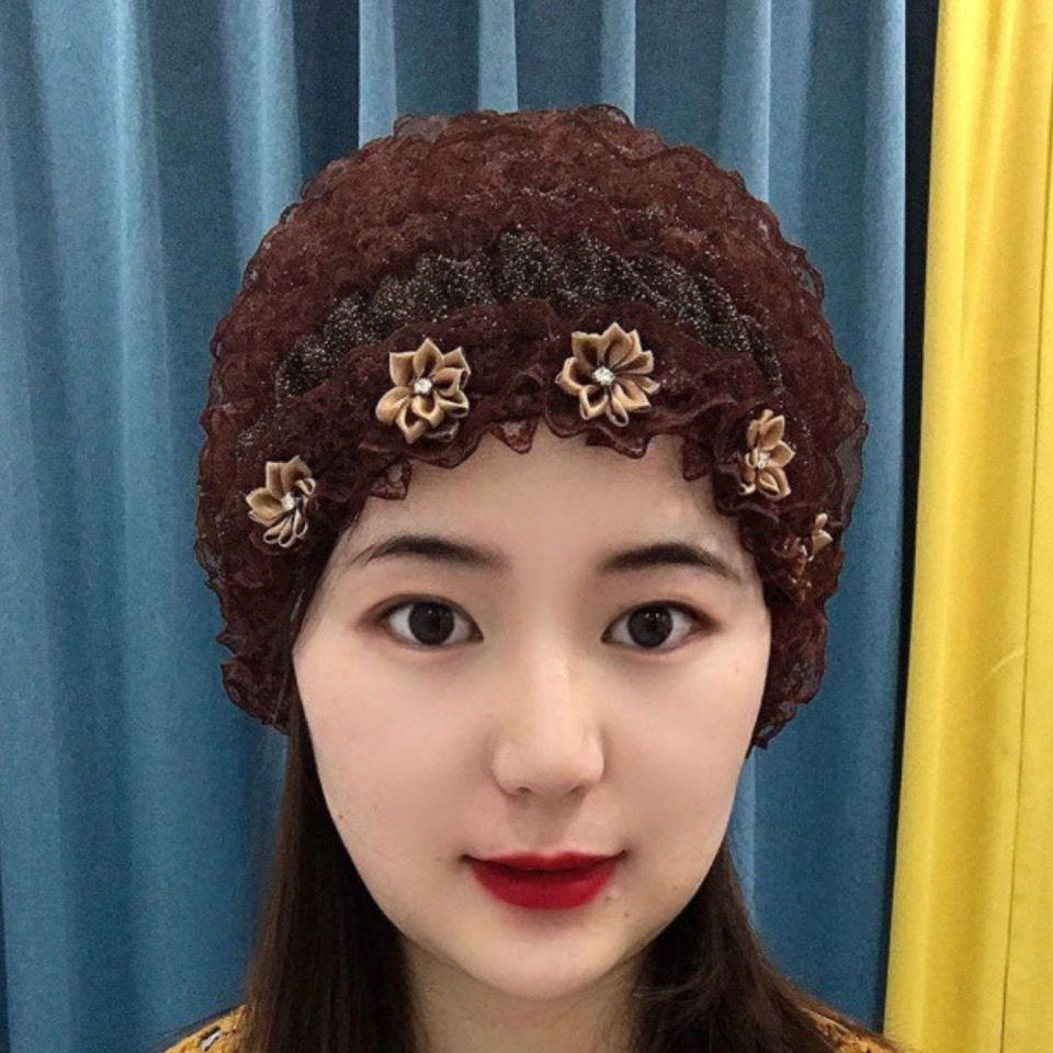 2025 Four Seasons Lace Hat: Windproof White Head Cover with Small Flowers