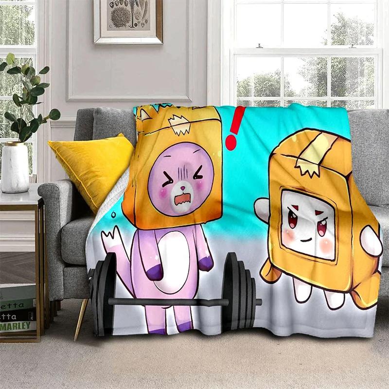 Happy Foxy Boxy i Rocky Lankybox koc, miękki koc do rzucania dla domu sypialnia kanapa z funkcją spania piknik podróż biuro okładka koc dla dzieci