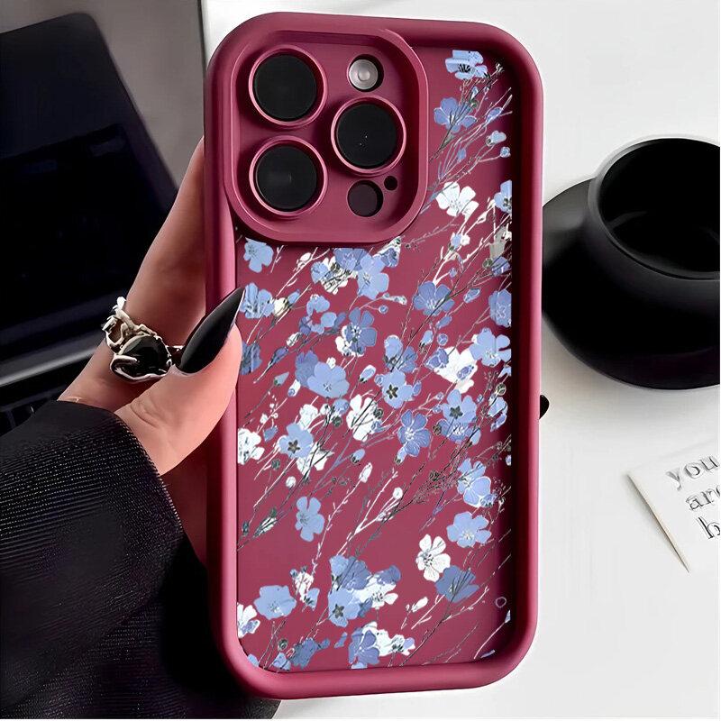Case For Google Pixel 9 8 7 8A 7A Pro XL 9Pro 7Pro 8Pro 9ProXL Cover Small Flowers Silicone Retro Protection
