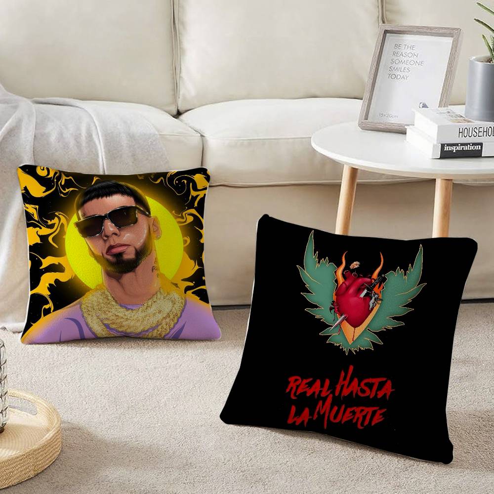 Famous Rapper Anuel AA Pillow Case Home Decor Throw For Sofa Bed Car Room Decor Gift Idea