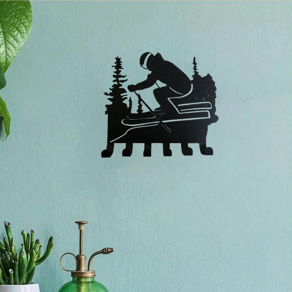 Новый металлический крючок для лыж настенный декор практичный домашний держатель для — фото 6