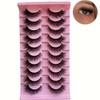 10 Pairs Of Fluffy False Eyelashes Set, Creating Natural Curled Eyelashes, Girl Group's Thick And Full False Eyelashes