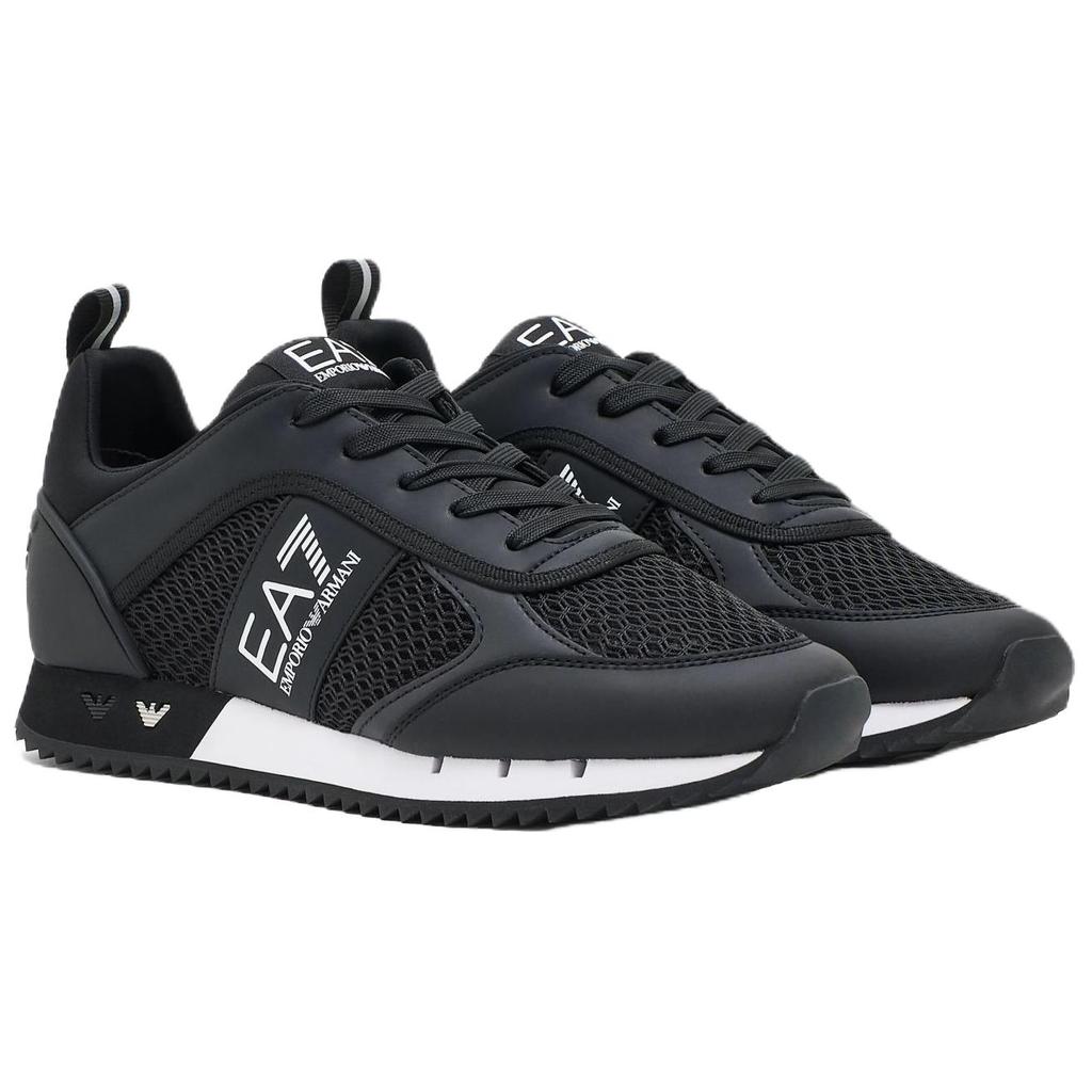 Emporio Armani EA7 Round Toe Lace-Up Color Block Low-Top Casual Shoes Unisex sneakers Black 7X000334AF18610MC001