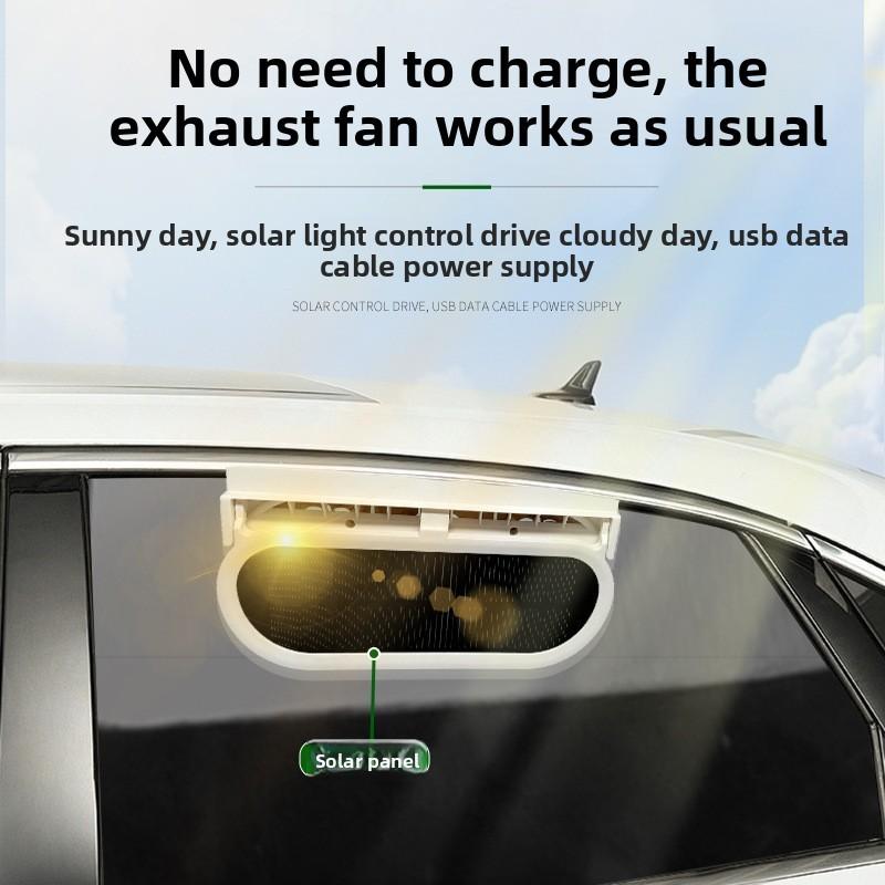 Solar Car Vent Fan With Usb And Solar Power For Cabin Cooling And Air Circulation