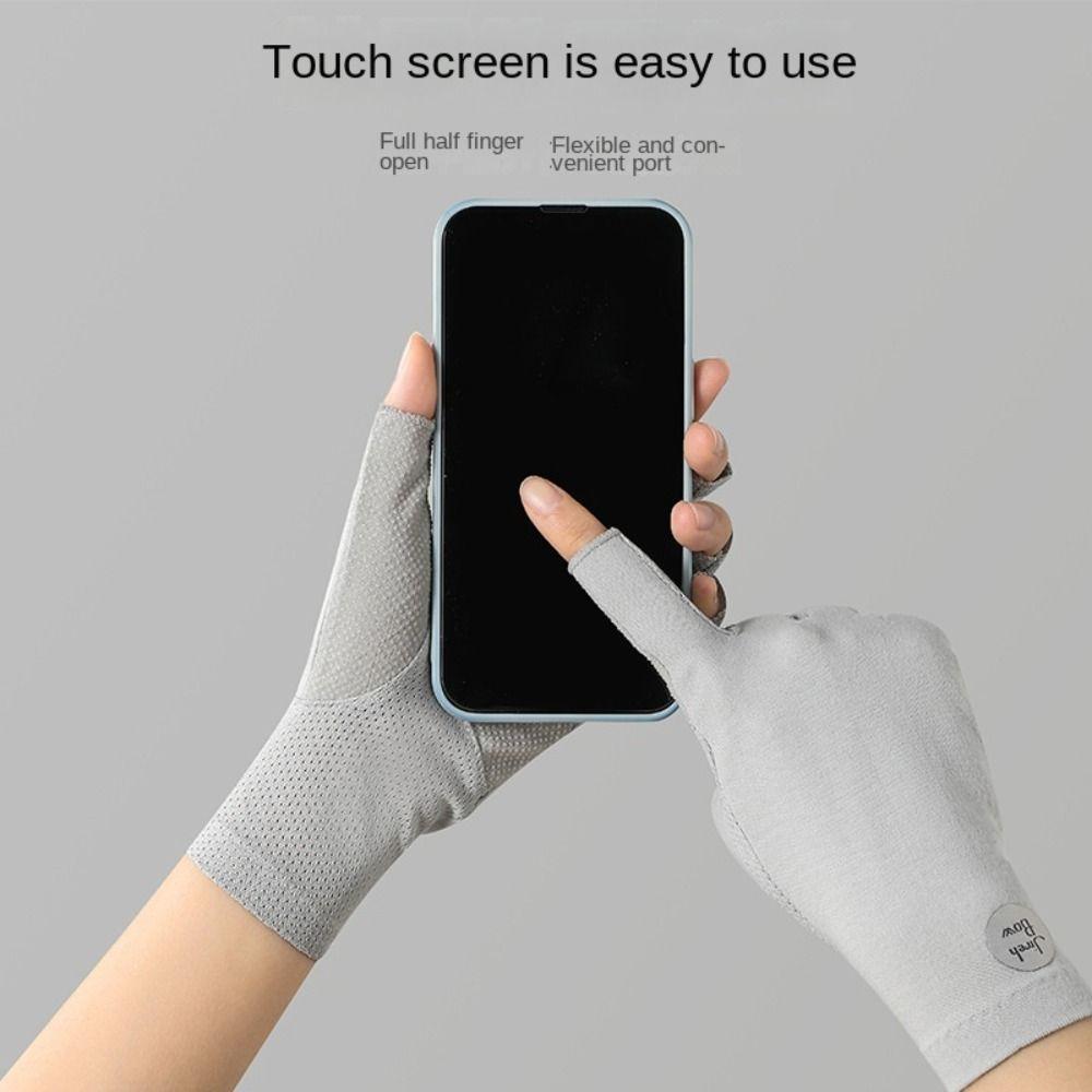 1 pair Women Cycling Equipment Thin Outdoor Driving Mitten Sun Protection Gloves Sunscreen Gloves