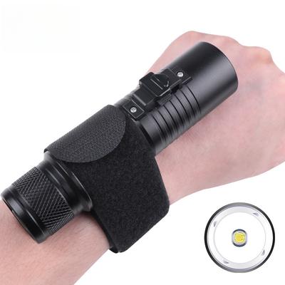 T6 LED Super Bright Magnetic Switch Diving Flashlight, IPX8 Waterproof Amphibious Torch with Adjustable Wrist Strap for Diving, Outdoor