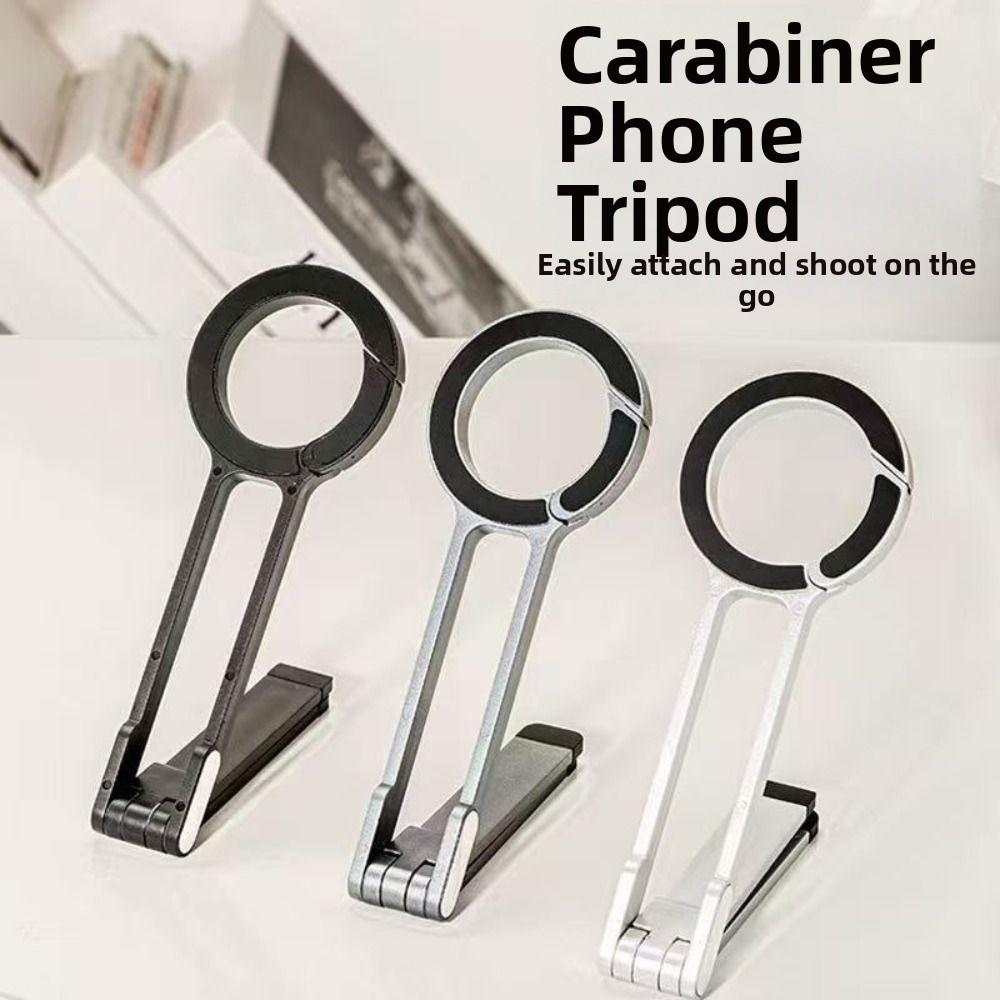 Foldable Phone Tripod Carabiner Creative Phone Handle Holder Magnetic Phone Tripod  Travel