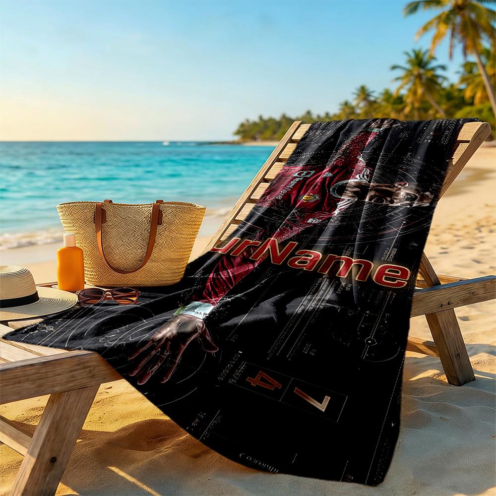 Manchester Personalized Text Beach Towel High Absorbency & Quick-Dry Perfect for Traveling Yoga Camping and Swimming