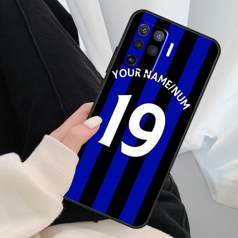 Personalised Football Number Strips Phone Case For OPPO A5 A9 2020 A31 A53 A53S A1K A15 A16 A52 A72 A83 A91 A93 A54 A74 A94