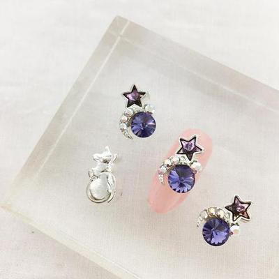 P240 Nail Parts Purple Star Mix 1 Piece Cubic Metal Jewelry (S8499682)