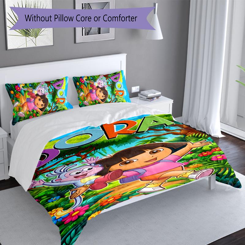 3pcs D-Doras The Explorer Pattern Bedding Set Duvet Cover Set Includes Duvet Cover &pillowcases, Perfect All Season Bedroom Decoration & Gift