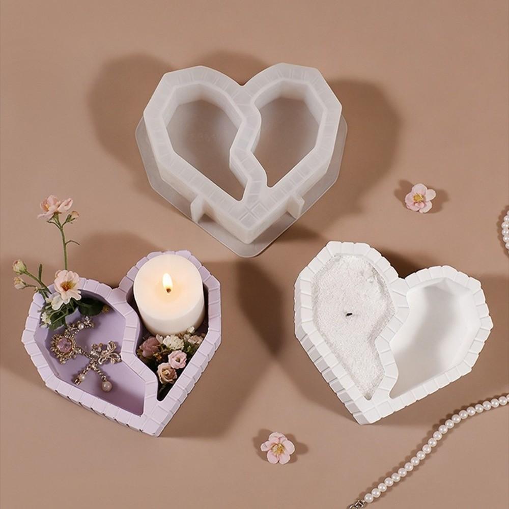 Two Grid DIY Silicone Mold Creative Candle Cup Molds Unique Candlestick Mold  Home Decor