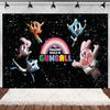 Cartoon Amazing World Birthday Party Decorations Gum&balles Balloon Banner Cake Topper  Rabbit Cat Anime Backdrop Kid Favor Gift