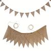 Multicolor Birthday Linen Banner Hanging Photo Prop Banners Vintage Pennant Flags  Carnival Garland