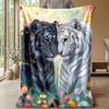 Tiger Love Artwork 1 Theme blanket Lightweight Warm Flannel Blanket Decorative Throw Blanket for Home Decoration