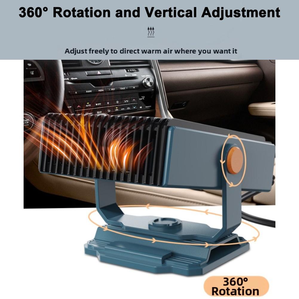 12V 150W Portable Car Heater Fan with 360 Degree Rotation Designed to Quickly Defrost Windshield and Heat Vehicle Cabin