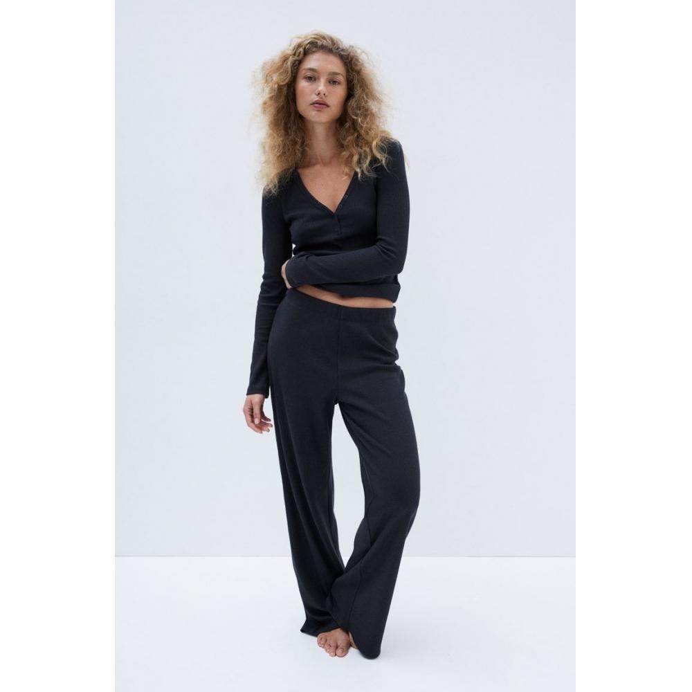 

H M Waffle Texture pajaMas Black