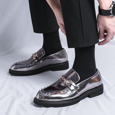 Lackleder Herrenschuhe Dicke Sohle Höhenvergrößernder Stil Modisch Outdoor Party Täglich Friseure Nachtclub Loafer