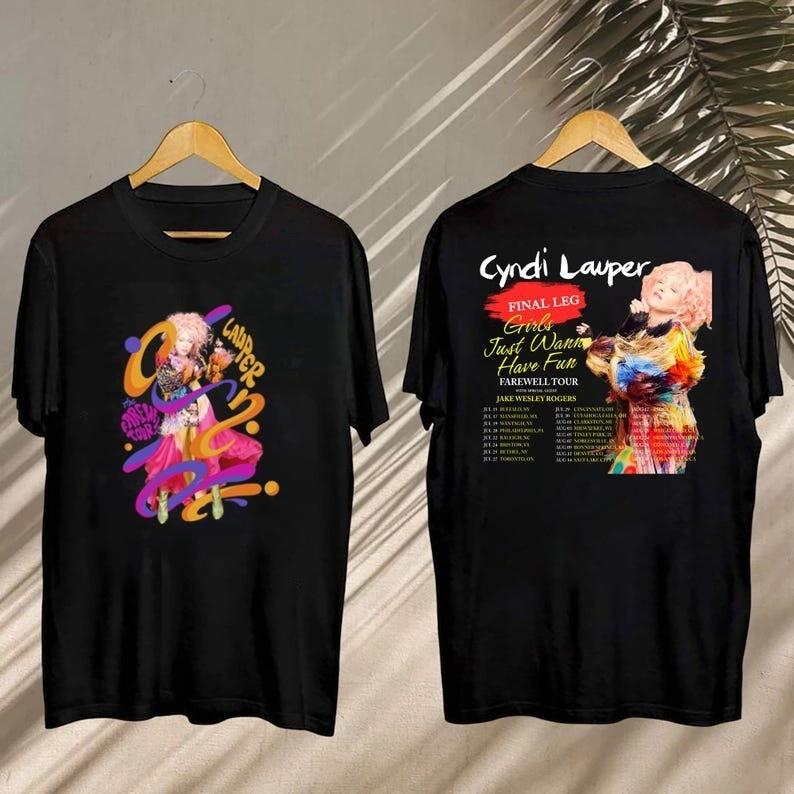 Cyndi Lauper Girl Just Wanna Have Fun Farewell Tour 2025 Unisex T-Shirt XXL