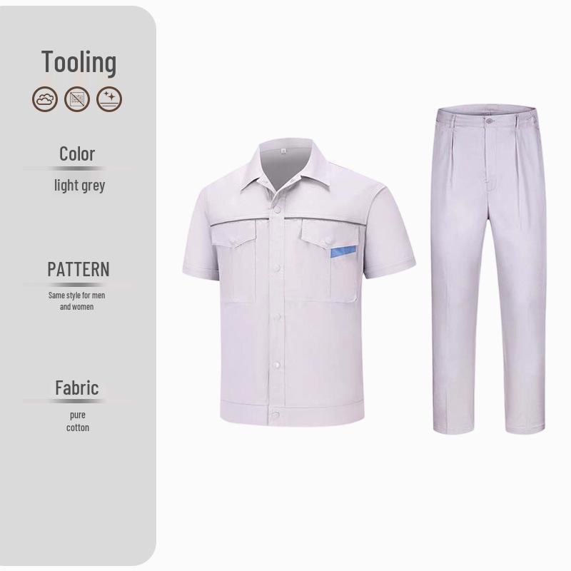Durable Summer Cotton Twill Workwear Set with Custom Logo - Wear-Resistant Labor Protection Uniform