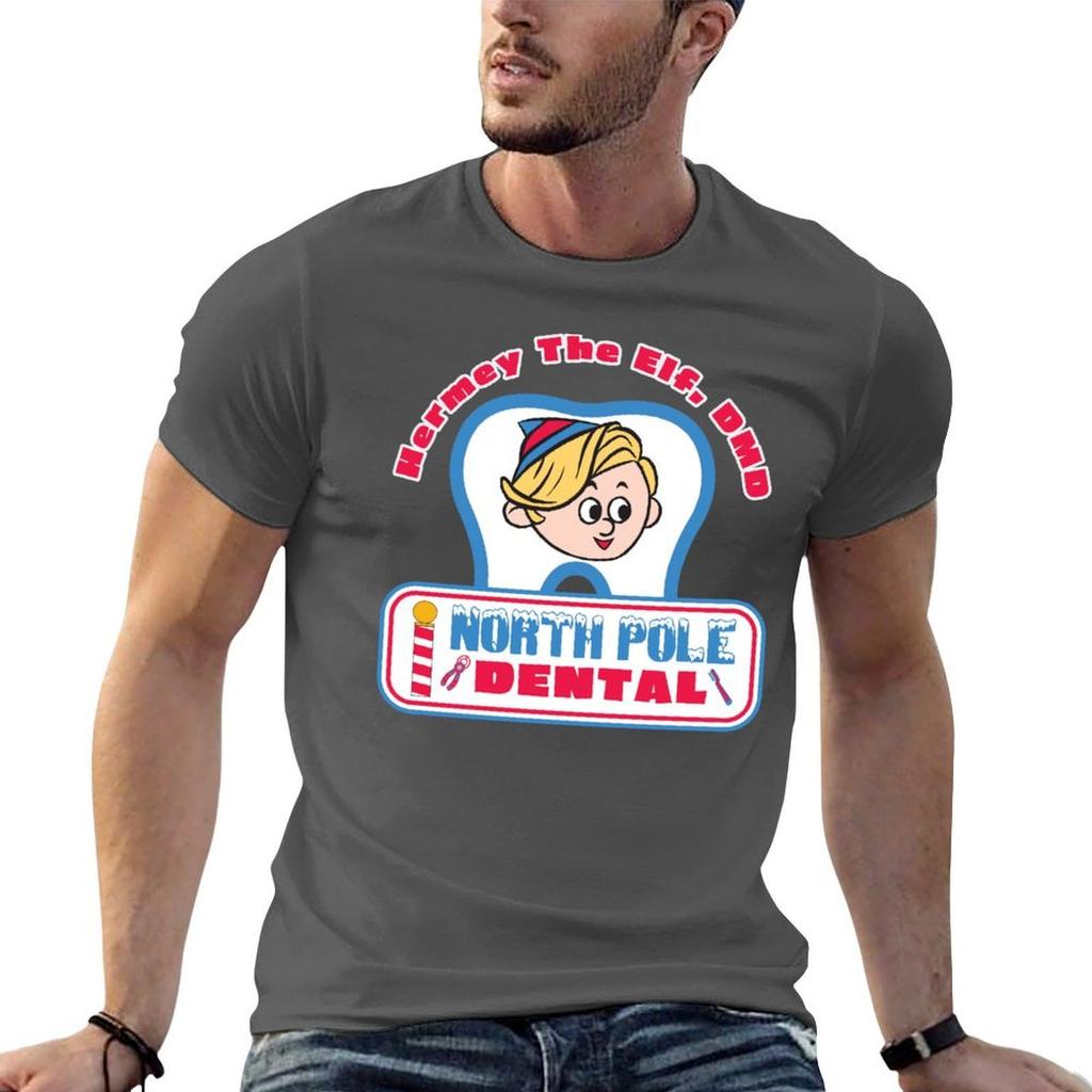 Hermeys North Pole Dental Tshirt Vintage T Shirts Street Wear Plus Size Unisex Clothing