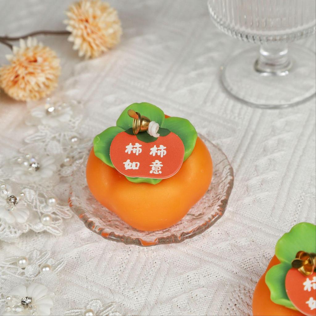Persimmon Ruyi Persimmon Aromatherapy Candle Atmosphere Shape Wax Fragrance Candle Souvenir Gift Box Decoration