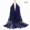 Women Simple Solid Color Lace Splice Long Scarf Shawl