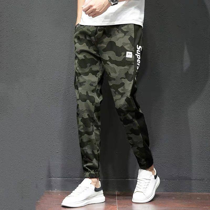 Military Vintage Men Army Gree Camouflage Sweatpants Streetwear Fashion Spring Summer New Male Thin Elastic Waist Baggy Trousers
