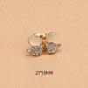 High-End No-Sew Clover Bow Brooch for Shirt Collars