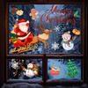 Christmas Cartoon Window Stickers: Santa, Moose, Snowman, Electrostatic Clings - Adhesive-Free